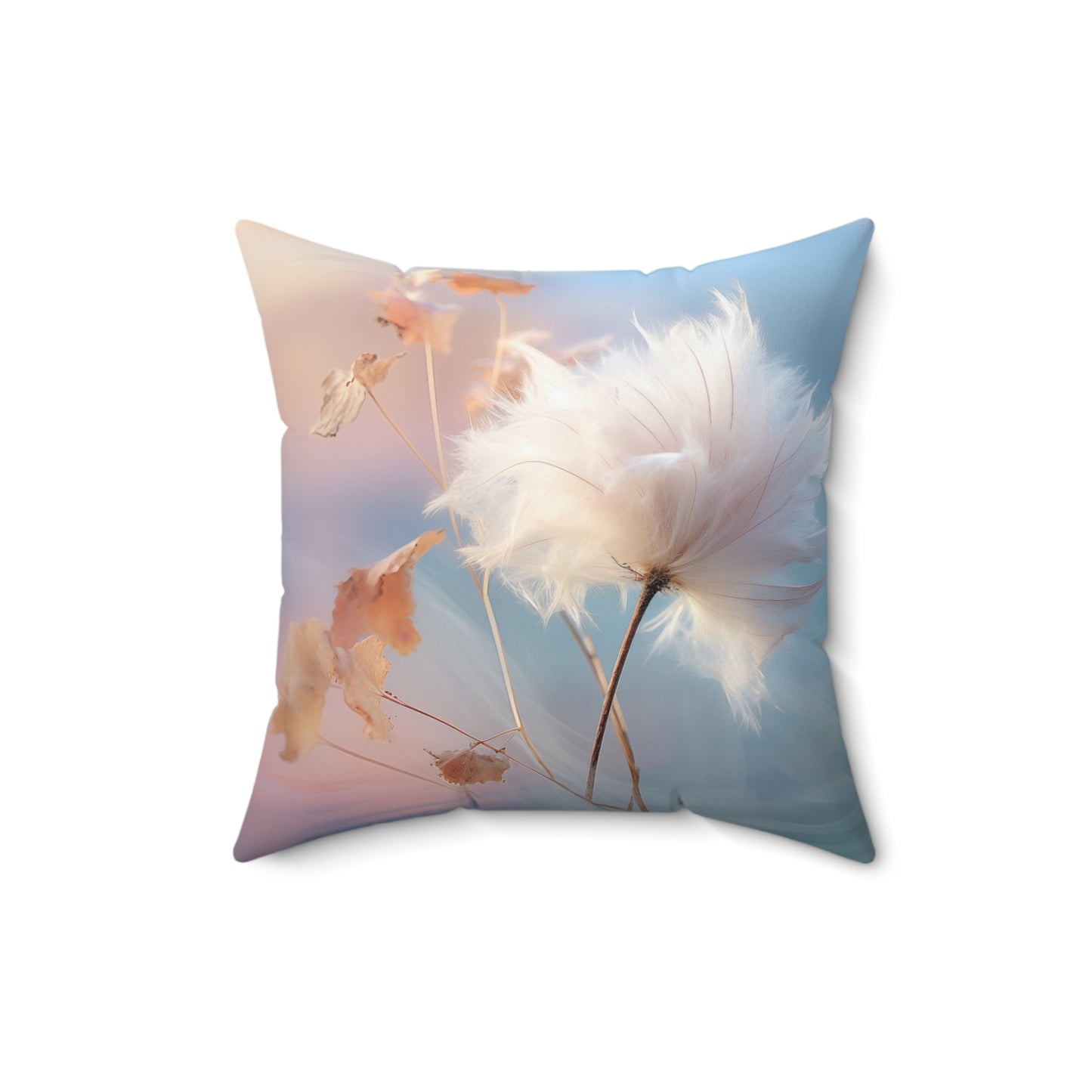 Cotton Dandelion Spun Polyester Square Pillow