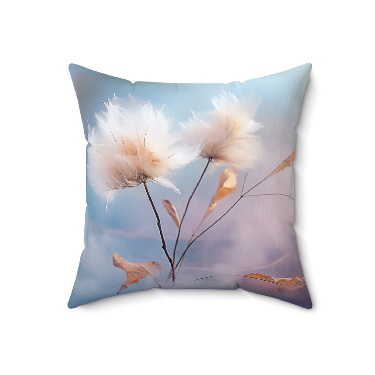 Cotton Dandelion Spun Polyester Square Pillow