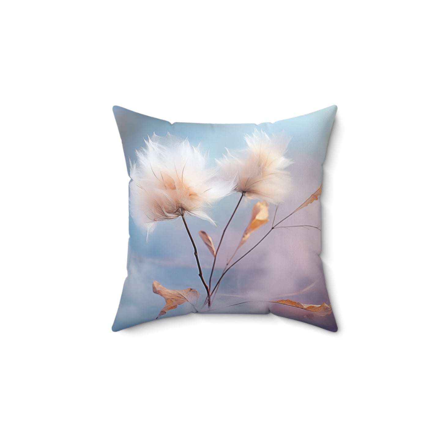 Cotton Dandelion Spun Polyester Square Pillow