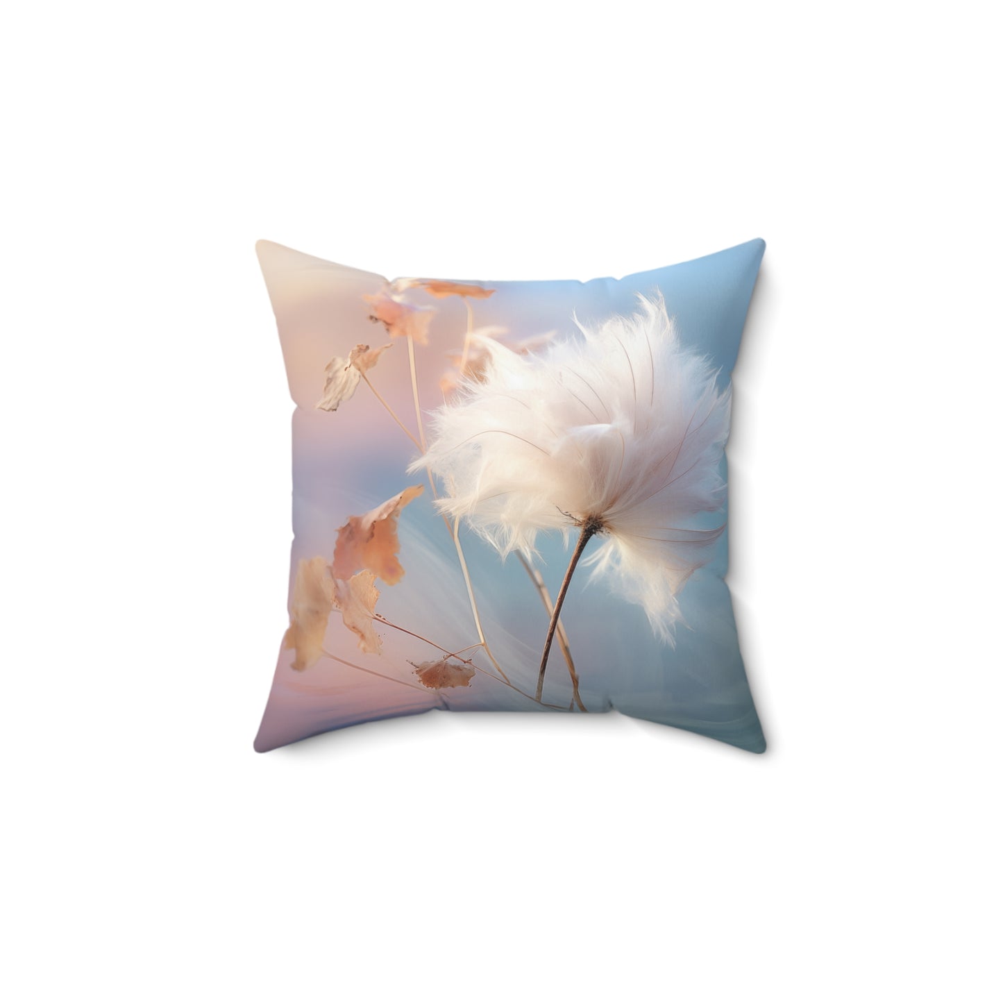 Cotton Dandelion Spun Polyester Square Pillow