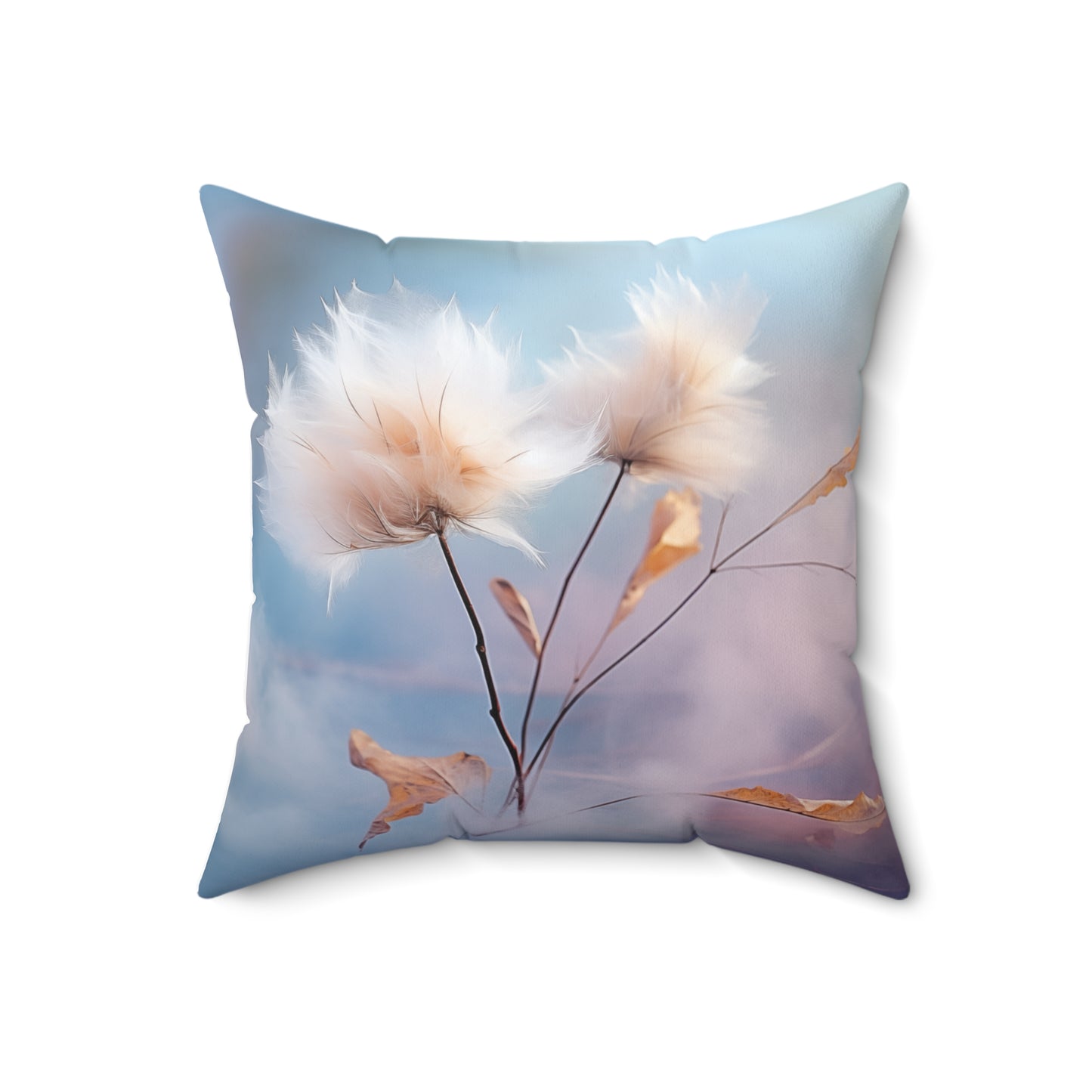 Cotton Dandelion Spun Polyester Square Pillow