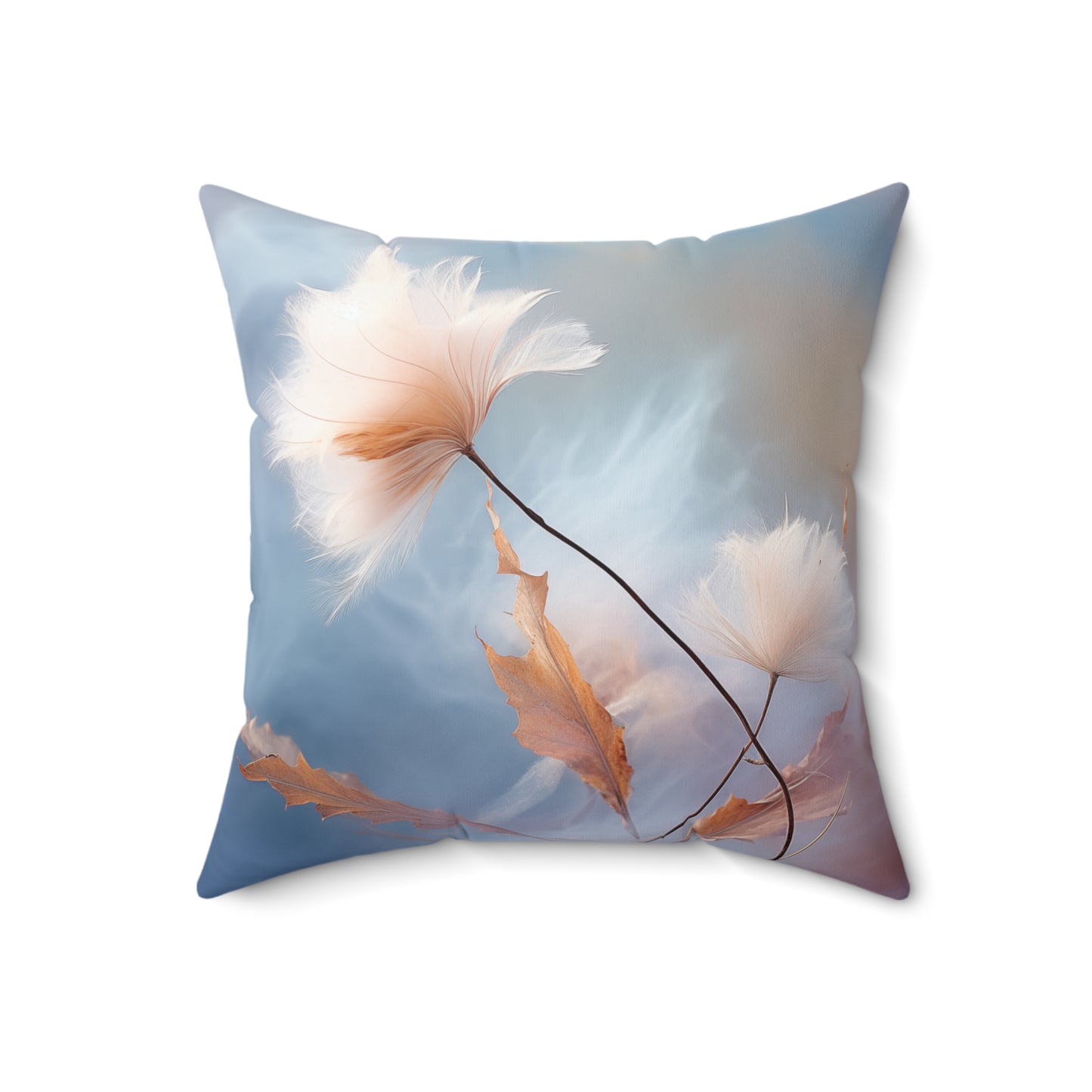 Cotton Dandelion Spun Polyester Square Pillow