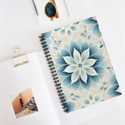 "Blue Lotus" Spiral Notebook - Ruled Line