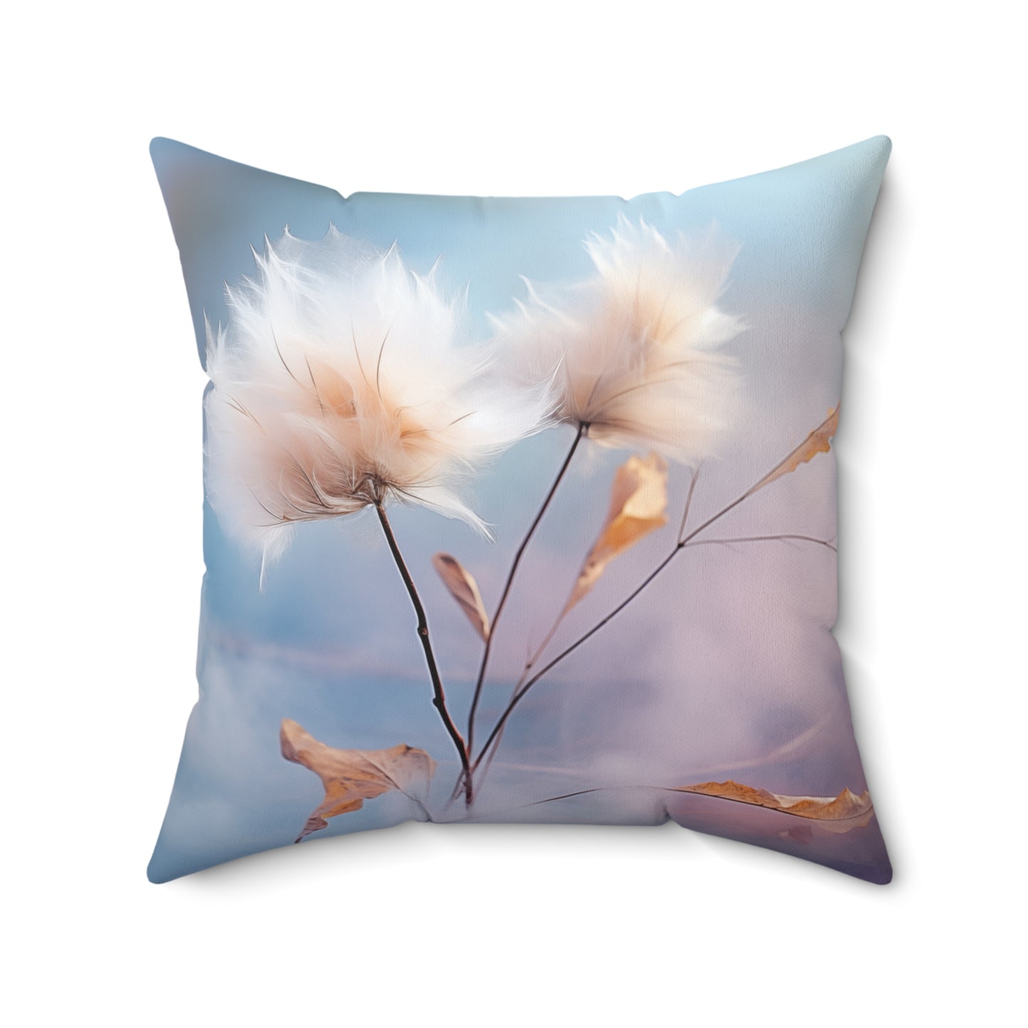 Cotton Dandelion Spun Polyester Square Pillow