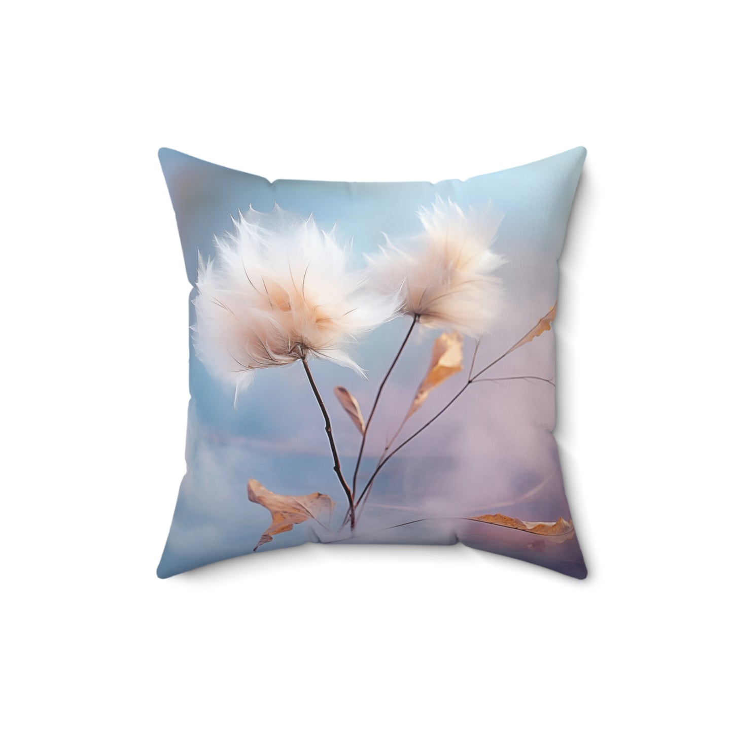 Cotton Dandelion Spun Polyester Square Pillow