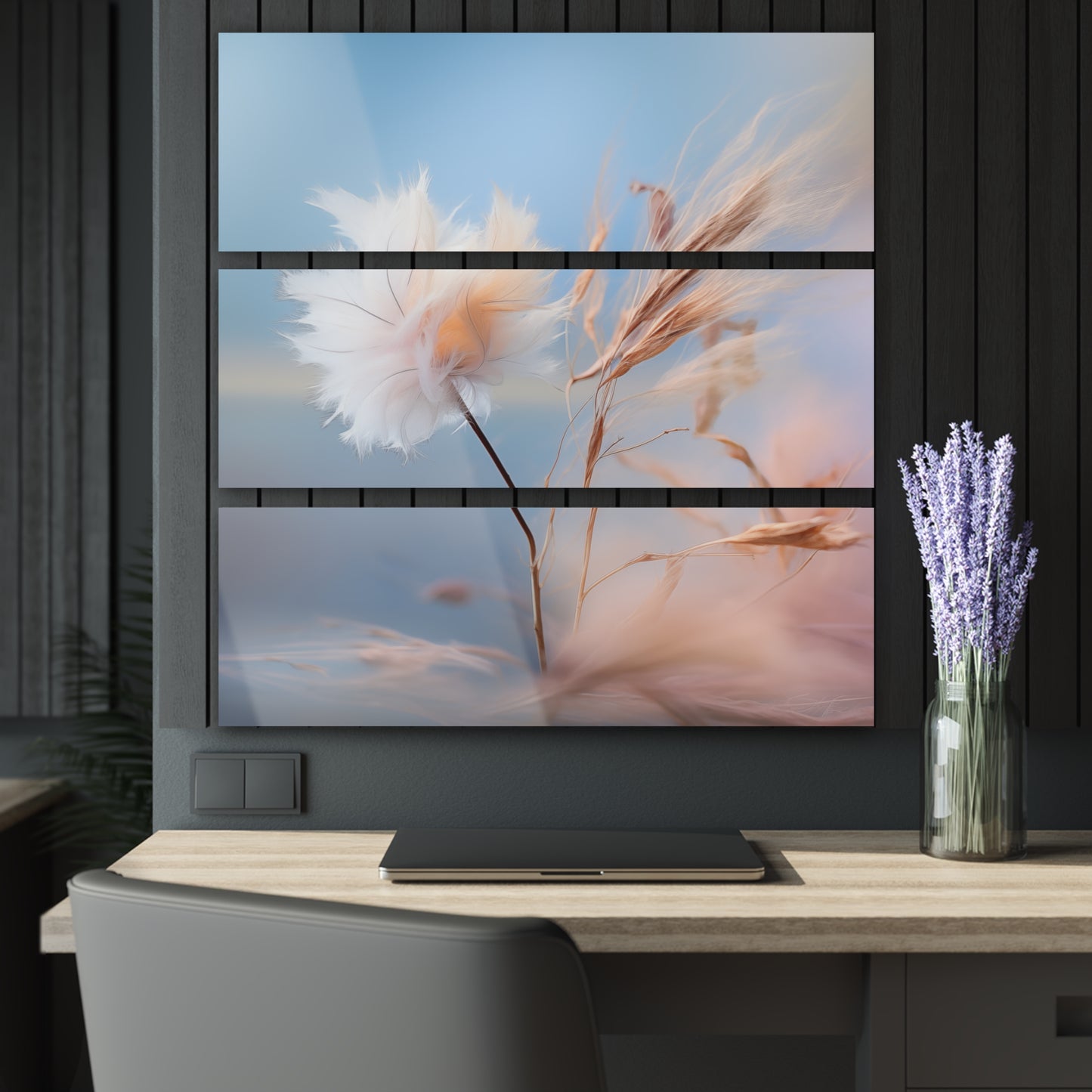 Cotton Dandelion Series 2 Acrylic Prints (Triptych)