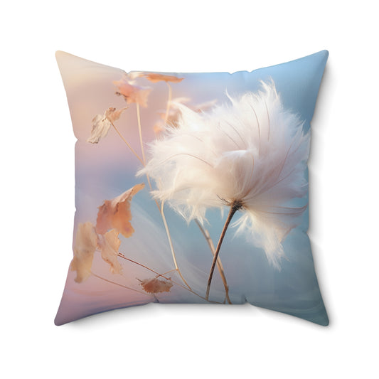 Cotton Dandelion Spun Polyester Square Pillow