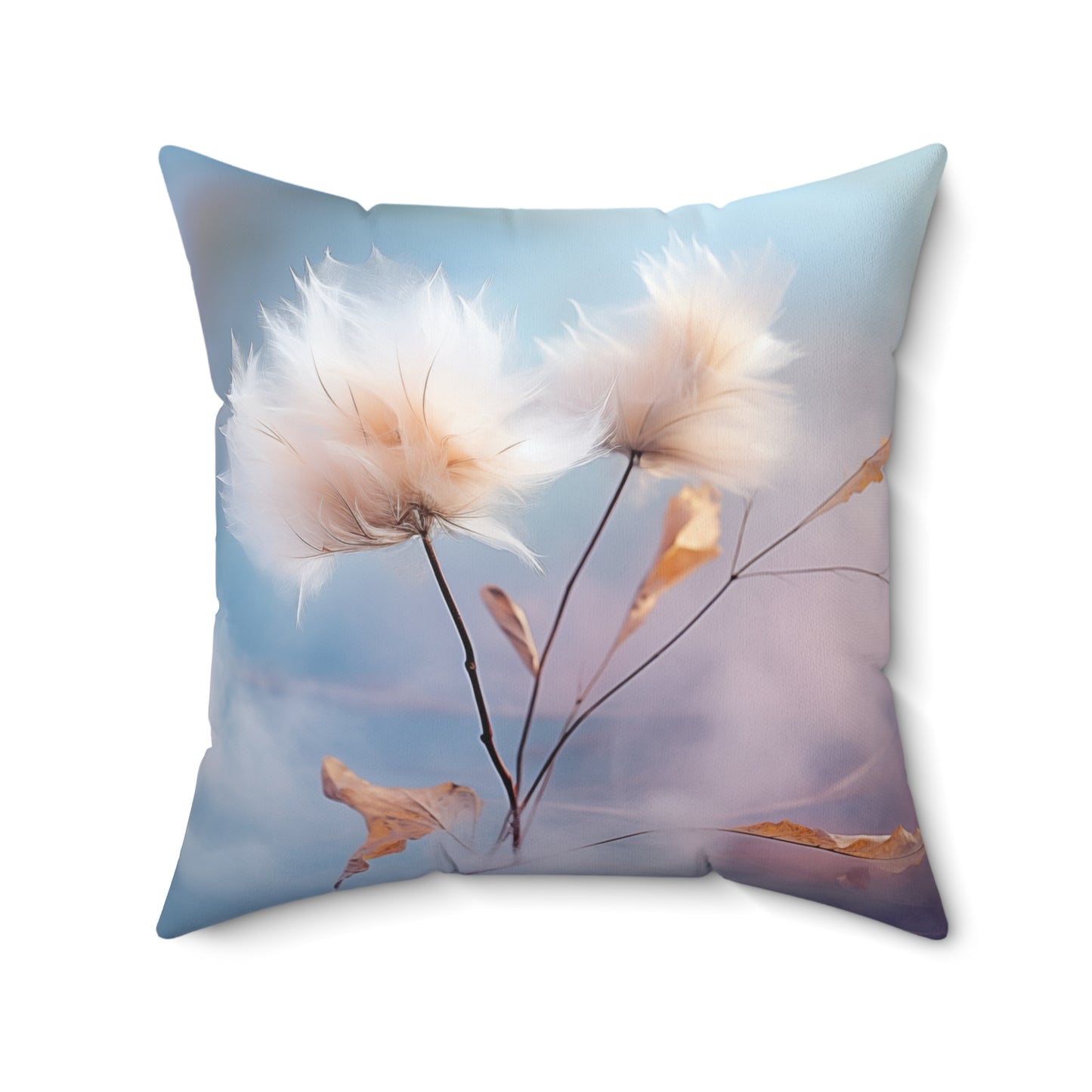 Cotton Dandelion Spun Polyester Square Pillow