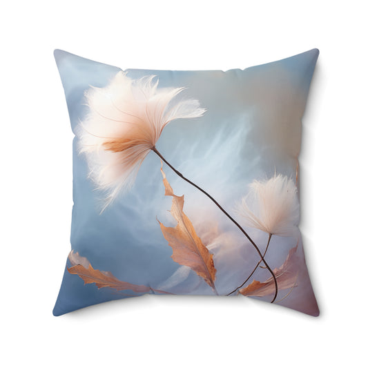 Cotton Dandelion Spun Polyester Square Pillow