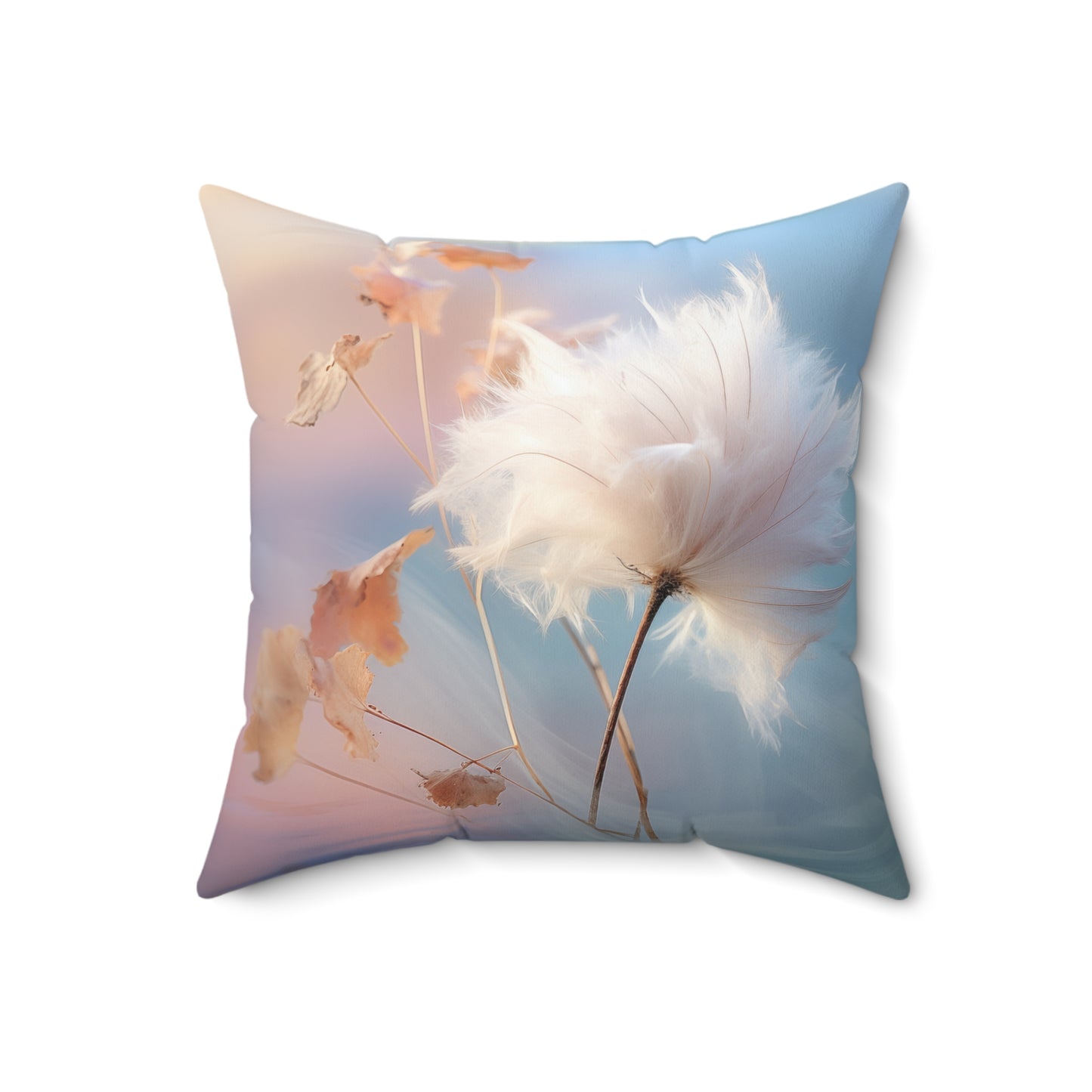 Cotton Dandelion Spun Polyester Square Pillow