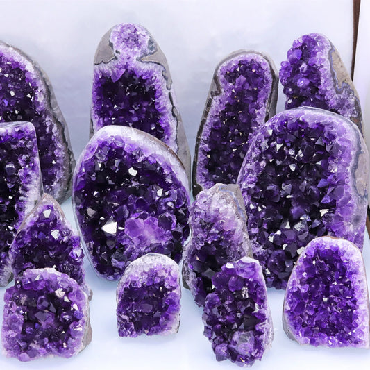 Natural Raw Amethyst Geode Purple Crystal Quartz Cluster