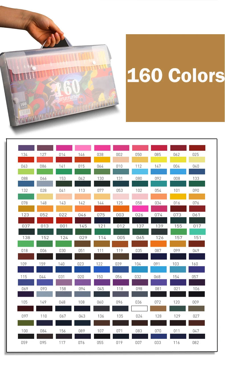 Brutfuner 48/72/120/160/180 Color Professional Wood Colored Pencils Set Art Supplies