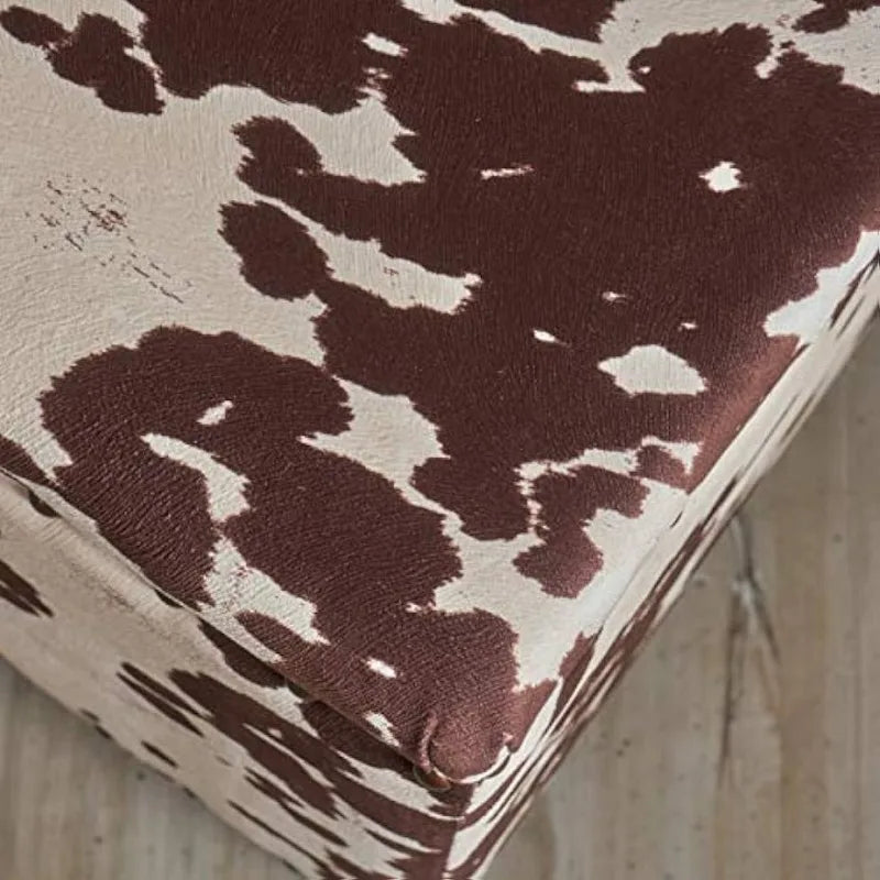 Christopher Knight Home Tatiana Velvet Storage Ottoman, Milk Cow / Dark Brown Ottoman Storage  Stools