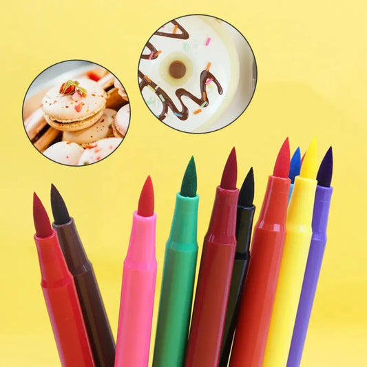 10 Colors Edible Ink Markers Pigment Pen Cake Decorating Tools Food Coloring Pen for Drawing Biscuits Fondant Kitchen Supplies