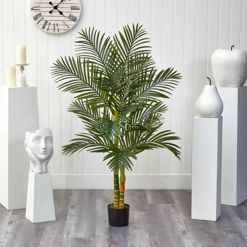 Nearly Natural 5' Golden Cane Artificial Palm Artificial Tree