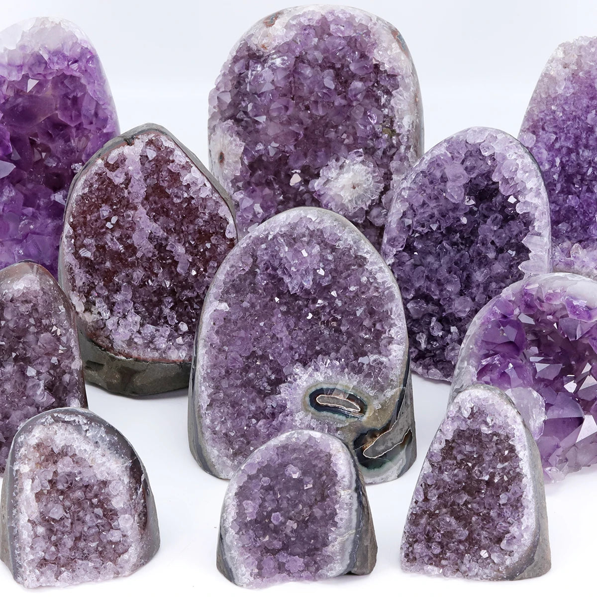 Natural Raw Amethyst Geode Purple Crystal Quartz Cluster