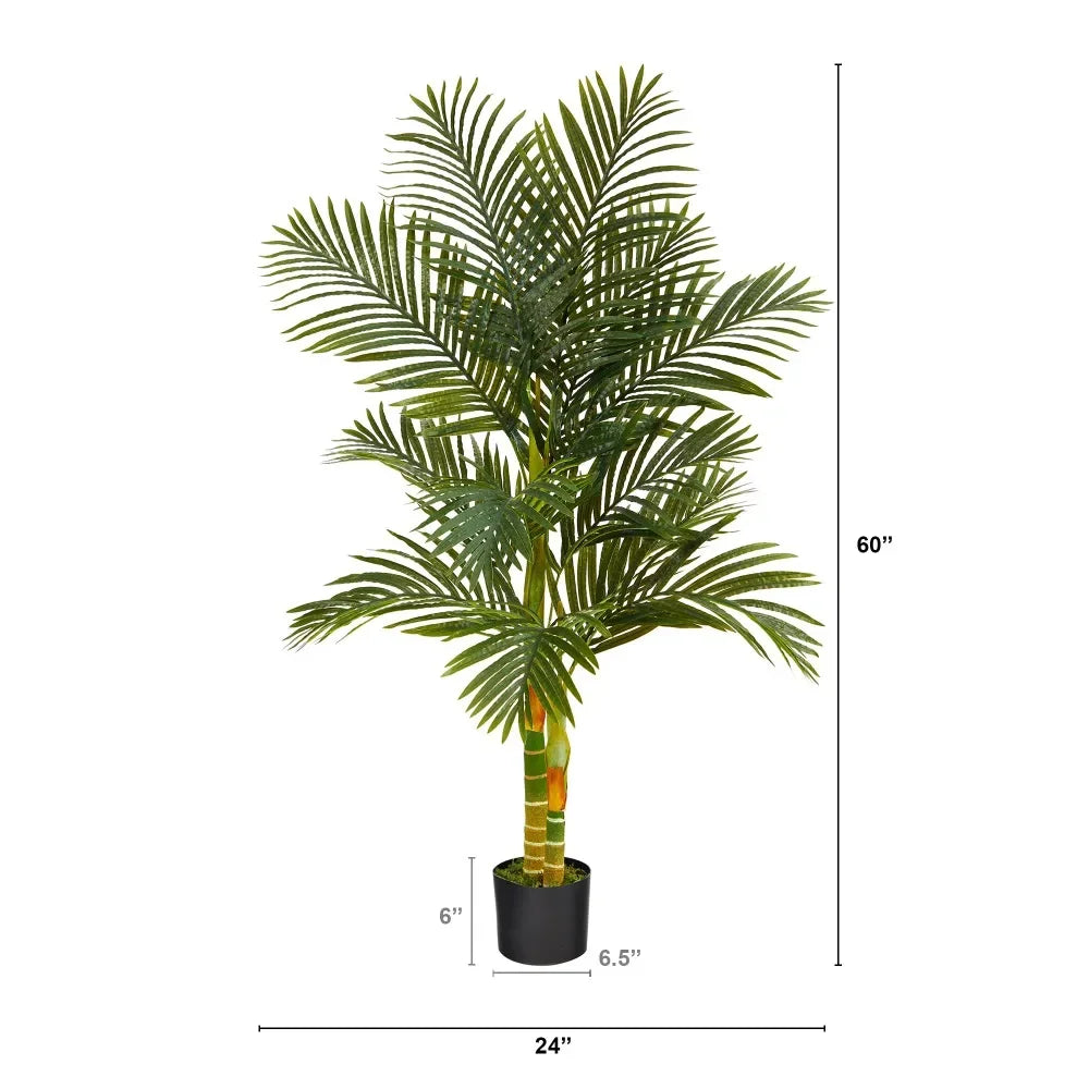 Nearly Natural 5' Golden Cane Artificial Palm Artificial Tree